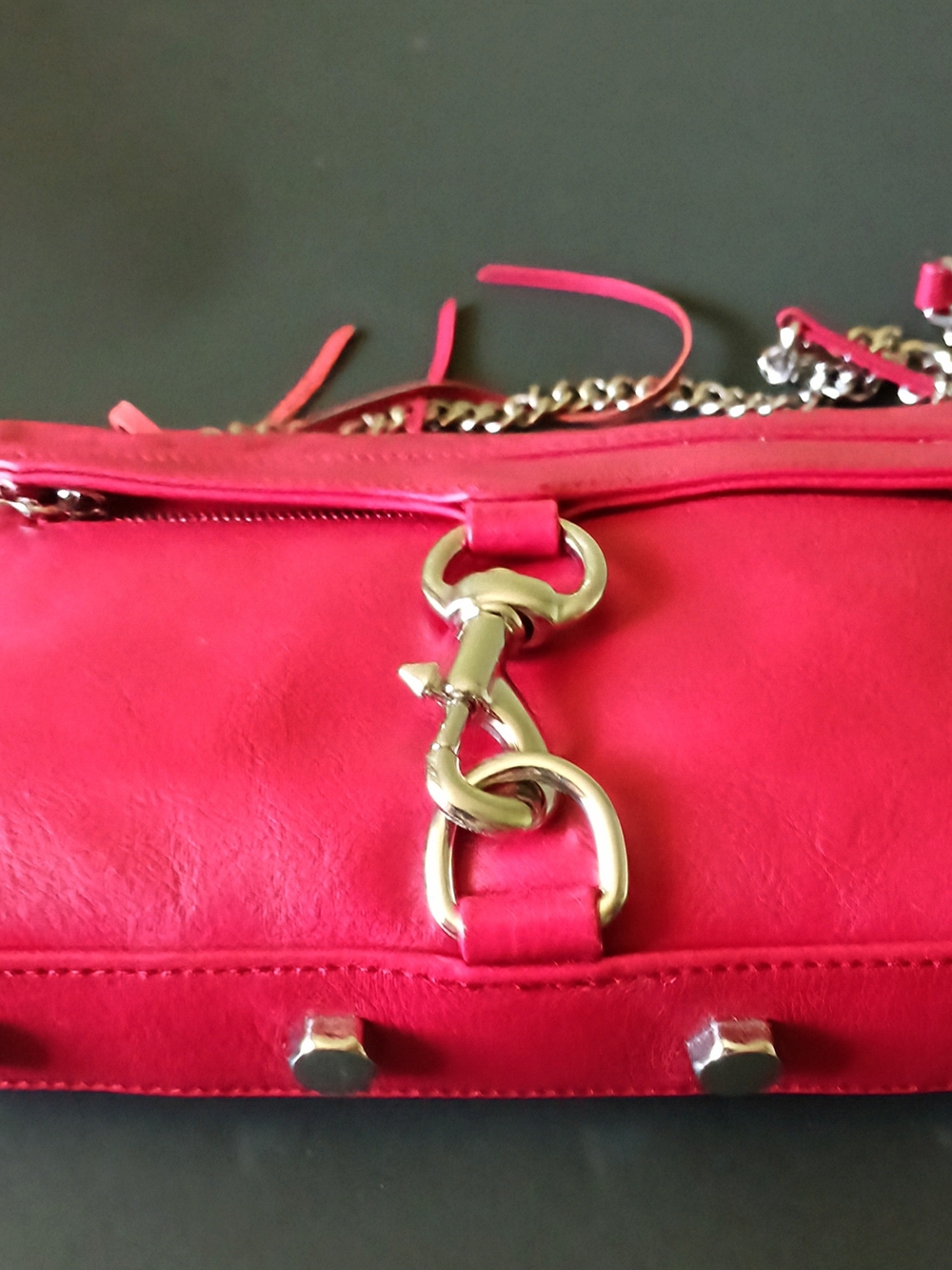 Rebecca Minkoff Red Women’s Chain-Accent Crossbody Bag